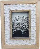 Fotolijst met patroon - Bruin / Wit - Hout / Glas - 10 x 15 cm