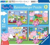 Peppa Pig puzzelbox puzzels 12+16+20+24 stukjes - kinderpuzzel