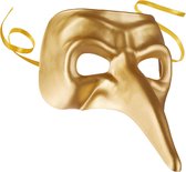 dressforfun - Venetiaans masker met lange neus goud - verkleedkleding kostuum halloween verkleden feestkleding carnavalskleding carnaval feestkledij partykleding - 303556
