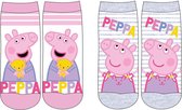 Set van 2 paar sokken van Peppa Big, roze en grijs maat 27/30