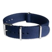 Seatbelt NATO Horlogeband Deluxe Nylon Strap Blauw 20mm