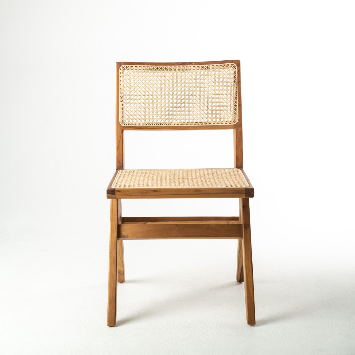 Specialiseren klei Cursus Houten stoelen eetstoel Rotan Webbing Cane (Pierre Jeanneret Inspired)-  Naturel -... | bol.com
