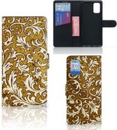 Telefoonhoesje Geschikt voor Samsung Galaxy A02s Flip Cover Geschikt voor Samsung M02s Bookcase Barok Goud