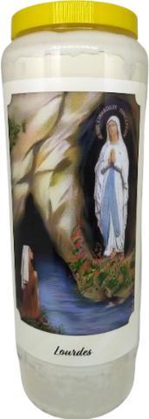 Lourdes - Bougie de neuvaine - Brûleur 9 jours (5 pièces)