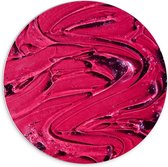 Forex Wandcirkel - Roze Plakkaat Verf - 70x70cm Foto op Wandcirkel (met ophangsysteem)