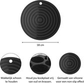 Inductie beschermings mat - Silicone - ⌀18cm - Pan onderzetter - Non slip - Zwart - Nieuw design
