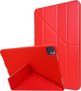 Voor iPad Pro 11 (2020) TPU horizontale vervorming Flip lederen tas met houder (rood)