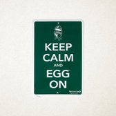 Big Green Egg - Tekstbord - Mancave - Keep Calm Egg On - Groen