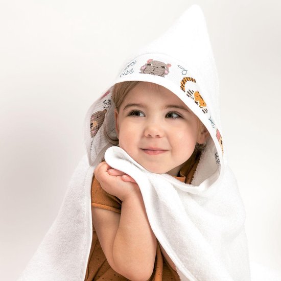 Blootstellen Praten Spookachtig Badhanddoek badcape met capuchon wit 70 x 85 cm met te borduren rand |  bol.com
