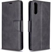 Voor Sony Xperia L4 Retro Lambskin Texture Pure Color Horizontale Flip PU Leather Case met houder & kaartsleuven & portemonnee & Lanyard (zwart)