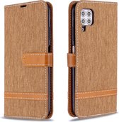 Voor Huawei P40 Lite Kleuraanpassing Denim Texture Horizontaal Flip Leather Case met houder & kaartsleuven & Wallet & Lanyard (bruin)