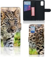 GSM Hoesje Geschikt voor Samsung Galaxy A02s Flip Cover Geschikt voor Samsung M02s Beschermhoesje met foto Baby Luipaard