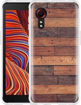 Hoesje Geschikt voor Samsung Galaxy Xcover 5 - Houten planken