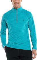 Coolibar - UV Zwemshirt met halve rits voor heren - Ultimate - Aqua - maat M