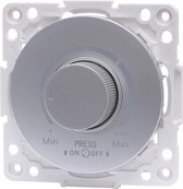 LED Dimmer - Aigi Jura - Inbouw - Rond - Kunststof - Enkel Knop - 3-100W - Zilver - BSE