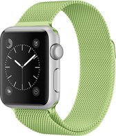 Mobigear Milanese Roestvrij Staal Bandje Geschikt voor Apple Watch Series 7 (45 mm) - Groen