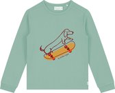 Smitten Organic - Lange mouwen T-Shirt met skateboard print - Frosty Green