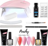 PEACHY ® Paris POLYGEL Kit - Mini UV/Led Lamp - 5 Kleuren - Gellak- Nageldroger Nagellak set - Starterspakket Starterpack Start pakket - Gel - Nagelverlenging - Nail Extention - Tips