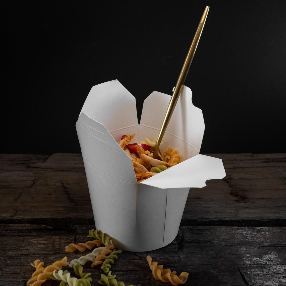 Extiff Miamex 50 stuks bruine kartonnen dozen 780 ml – wegwerpcontainer voor levensmiddelen om mee te nemen – pastabox voor noedels/pasta/kant-en-klare gerechten – waterdicht – 100% recyclebaar