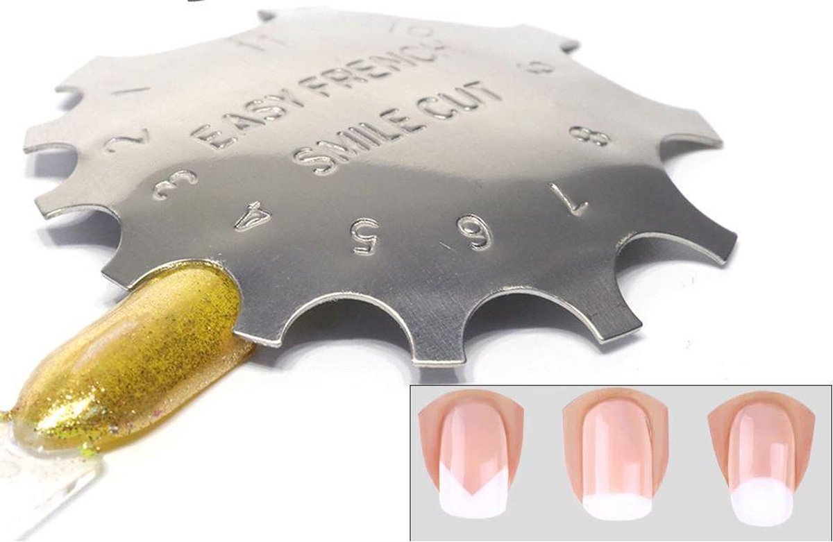 waarschijnlijkheid Politieagent Memoriseren French Manicure Nagel tool - Nail Art - Sjabloon - Tip guide - Smile cut 1  stuks | bol.com