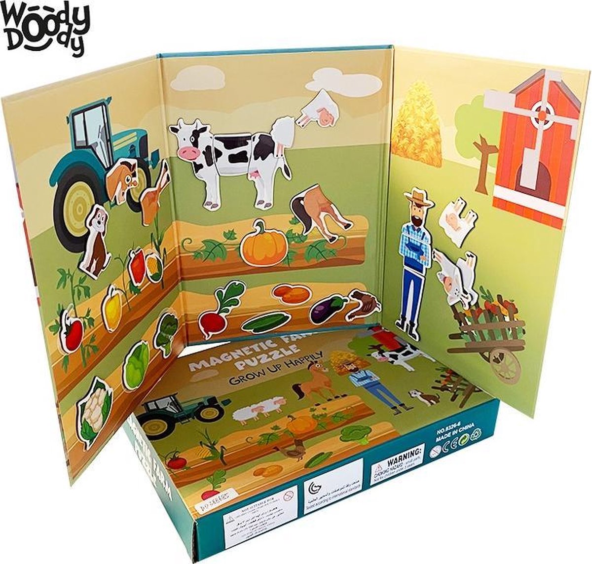 Boerderij Puzzel Magnetibook - Magneet Boek Boerderij - Plakboek Dieren en Boerderij Montessori - Boerderij Speelgoed - WoodyDoody - Sinterklaas cadeautjes jongens en meisjes — afbeelding 6