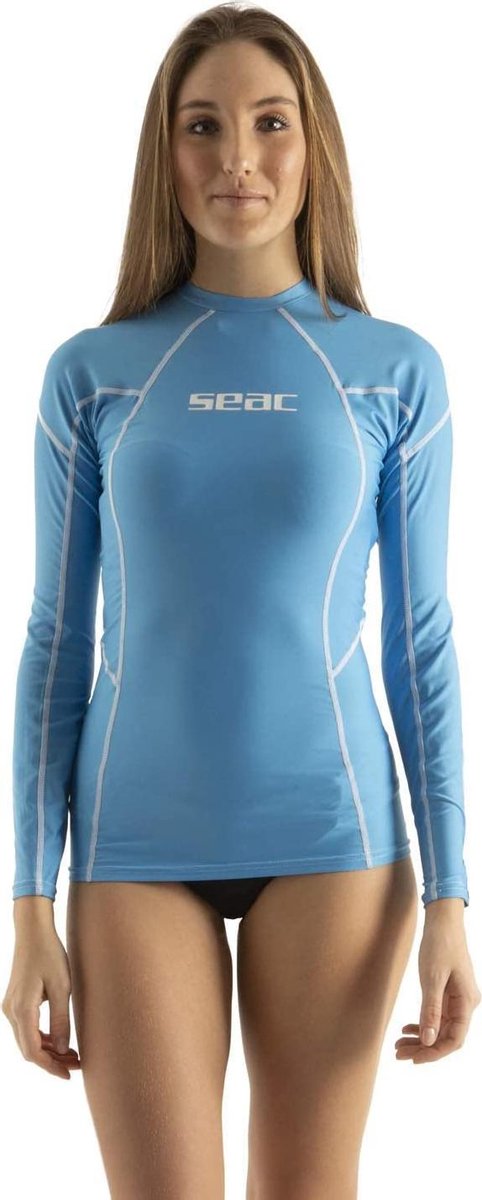Seac RAA Long Evo rashguard met lange mouwen voor dames - UV zwem en snorkeltop - Lichtblauw - S