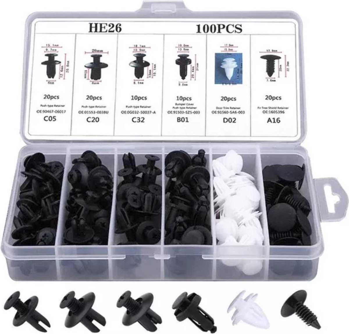 ON Home | Universele Bekleding Clips | Universal Fender Clips | Assortiment - 100 Delig - ON Home