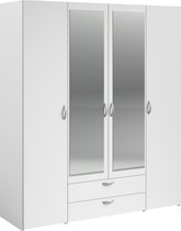 Bol.com Opbergkast Salvador spiegels 4 deuren & 2 laden - wit aanbieding