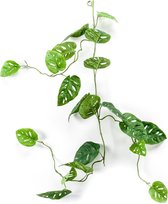 Kunst hangplant Monstera monkey garland 120 cm groen