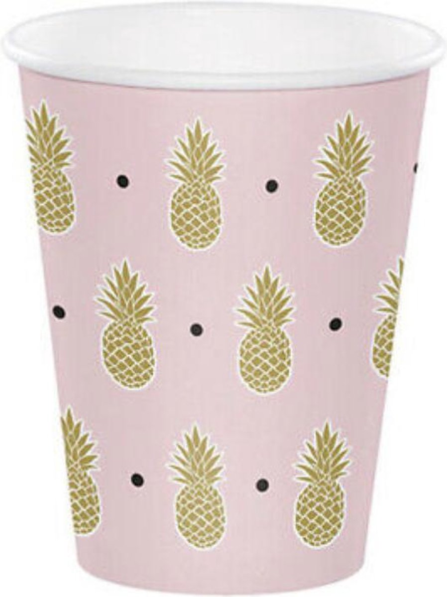 Ananas bekers roze