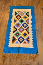 Handgeweven vloerkleed / tapijt - 100% Egyptische wol Kelim - 70x140cm - Senon (Black Friday actie)