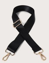 Bag Strap - Bagstrap - Tassenriem - Schouderband - Verstelbaar - Zwarte Band - Gouden Gesp