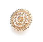 Strass ringen voor vrouwen gesneden bloem gouden metalen ring