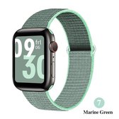 DrPhone AWB - Nylon Geweven Elastische Band met klittenband - Armband - Geschikt voor IOS Smartwatch 38/40/41mm - Groen