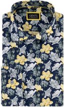 GENTS | Overhemd Heren Volwassenen print kolibri blauwgeel Maat XL 43/44