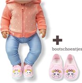 Poppenkleding meisje - Kleertjes geschikt voor o.a. BABY born - Poppenkleertjes 43 cm - Hoodie met broekje + SCHOENEN