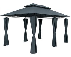 Casaria Paviljoen Topas 3x4m - UV-bescherming 50+ - Antraciet
