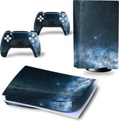 PS5 skin Dark Blue Space - PS5 Disk| Geschikt voor Playstation 5 sticker | 1 console en 2 controller stickers