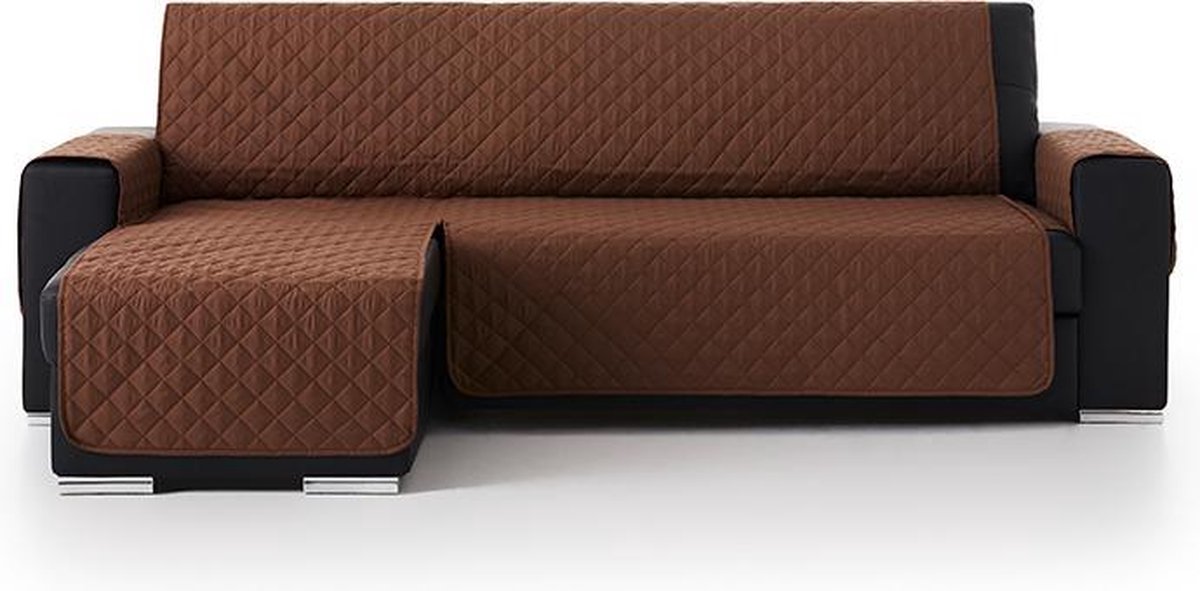 Belmarti® Bankbeschermer Duo Chaise Longue 240cm breed - Bruin – Gevoerde stof voor extra comfort en duurzaamheid – Ideaal voor gezinnen met huisdieren – Premium kwaliteit