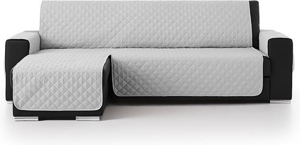 Belmarti® Bankbeschermer Duo Chaise Longue 240cm breed - Lichtgrijs – Gevoerde stof voor extra comfort en duurzaamheid – Ideaal voor gezinnen met huisdieren – Premium kwaliteit
