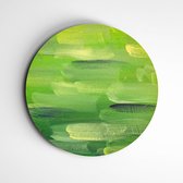 IDecorate - Schilderij - Groene Structuur - Groen En Geel - 40 X 40 Cm