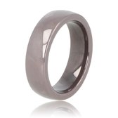 My Bendel - Keramieken ring grijs 6mm - Mooi blijvende brede ring-grijs/taupe - Draagt heerlijk en onbreekbaar - Met luxe cadeauverpakking