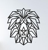 Muur Decoratie - Wand Decoratie - Huiskamer – Housewarming - Geometrisch - Wall Art - Dieren – Lion - Leeuw - 69 cm breed x 80 cm hoog