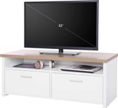 MuCasa®  tv-kast met compartimenten en vouwdeuren | tv-kast, lowboard, tv-meubelen wit houtkleurig