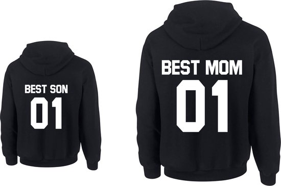 Hoodie voor zoon en moeder-Best Mom 01-Best Son 01-Maat 1/2 jaar
