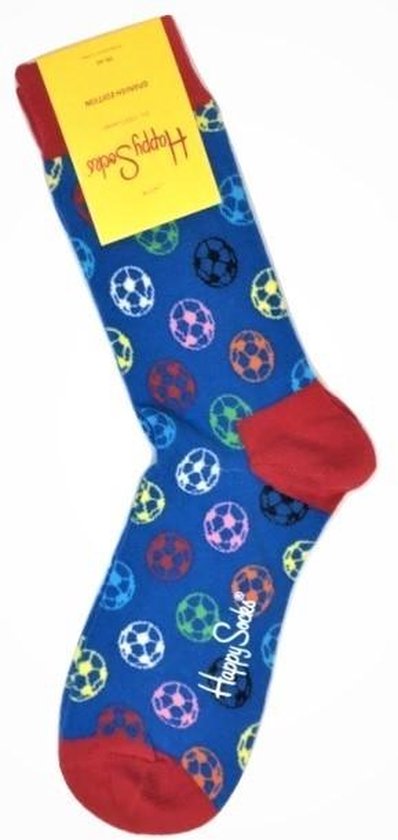 Happy Socks - Voetbal - SSPA01-6001 - Blauw - Maat 36-40 - Bal | bol.com