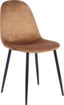 Eetkamerstoel Boston velvet  - Set van 4 - Bruin - Fluweel - Velvet - Eetkamerstoel - Eetkamerstoelen - Woonkamerstoelen