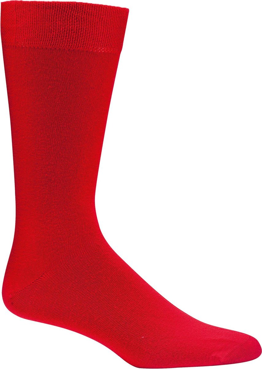 Socks4Fun – 2 paar rode sokken – drukvrije boord - maat 39/42