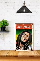3D Retro hout Poster Kleine Bob Marley