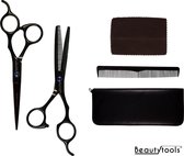 PROMO ! Beautytools BLACK LINE Ciseaux de coiffure professionnels allemands SET Droitier - Black Diamond - 6 "BS